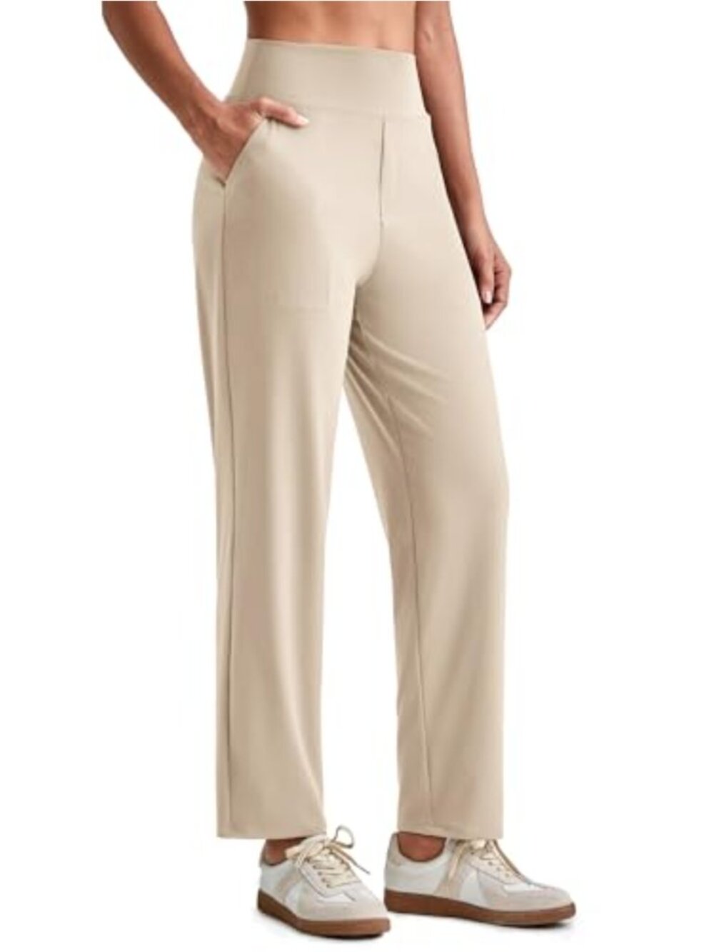 G4Free Work Dress Pants Straight Leg Ankle Yoga Trouser
